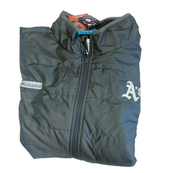 Columbia MLB Oakland A's Basin Butte Fleece Full Zip Jacket Mens Size XXL Black - Picture 5 of 5